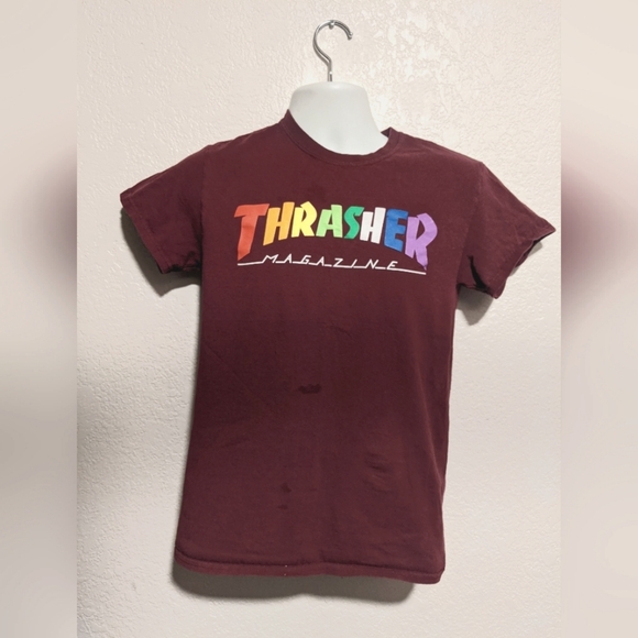 #Thrasher Women's GUC Burgundy Tee - Picture 1 of 4